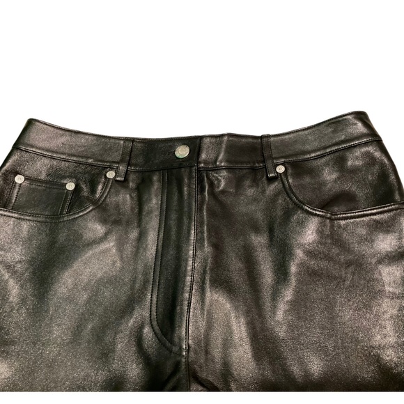 NWT Helmut Lang Black Lamb Leather High Rise Jeans - Sz 10 - Picture 8 of 13
